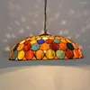 Hängslampor bohemisk ljuskrona målat glas bar vardagsrum matbord balkong gång
