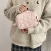 Sacs à cosmétiques en mélange de coton, sac de rangement, joli motif de fleurs matelassées, 4 couleurs, maquillage, couleur bonbon doux, sac à main pour fille