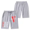 VLONE pants new trendy brand oversized printed capris for men's casual sports pants, straight leg pants, versatile running and fitness shorts