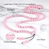 Pendant Necklaces Bohemian Knotted Beaded Natural Stone Pink Spar Crystal 108 Beads Yoga Necklace Bracelet For Women Men Prayer Jewelry