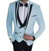 Abiti da uomo Disegni eleganti 2023 Casual Business Beige Mens 3 pezzi Abito formale Abito da uomo Set da sposa per smoking da sposo