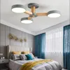 Taklampor Modernt träljus för vardagsrum 3/6/8 inomhus LED Lumeaire Suspension Dekoration sovrum hanglamp