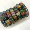 Strand Bloodstone Agate Beads Bracelet Natural Gemstone Fine Jewelry Bangle For Women Gift Wholesale