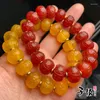 Strand Treasure Brésil Rouge Agate Dragon Sculpture Abacus Perles Bracelets Topaze Apple Bracelets.