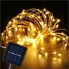 Nyhetsbelysning 7/12/32m Solar LED -ljus utomhus Solar Light Waterproof Fairy Garland String Lights Christmas Party Solar Lamp Garden Decoration P230403