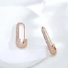 Baumelnde Ohrringe Wbmqda Luxus 585 Roségold Farbe Vollzirkon Fassung Stiftform Tropfen Für Frauen Persönlichkeit Piercing Schmuck Zubehör