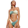 Momento de banho feminina Biquini sexy 2023 Mulheres maiôs fêmeas Micro Bikini Bandau Set Thong Brasilian Bathing Suits