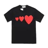 Desiger Hommes T-shirts Imprimé Coeur Rouge T-shirts Comme Des Coton Respirant Jouer Anti-Pilling Casual LooseTshirts Short Seelve Hip Hop Wear For Lovers