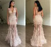 Champagne Prom Dresses Sexy Feather Sequins Beads Mermaid Evening Gowns Sexy V Neck Backless Luxury Women Vestidos BC15504