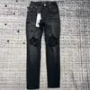 Jeans masculinos roxo designer retro pantalones marca denimksubi rasgado homens reto regular denim lavado longo black377