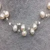 New Arriver Illusion Pearl Necklace Multiple Strand Bridesmaid Women Jewellery White Color Freshwater Pearl Choker Necklace2818