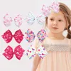 Cute 6 colors 5 inch Kids Hair Accessories Love Heart Letter Print Bow New Design Girl Barrettes