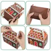 Christmas Decorations Gift Boxes Cookie Treat 3D Xmas House Cardboard Gable For Candy Holiday Party Favor Supplies Giving 6X3.5X3.5 In Amotd