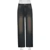 Damesjeans y2k vrouwen Koreaanse vintage streetwear baggy high taille rechte breedbeen broek denim broek Fairy grunge alt kleding 230403