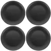 Dinnerware Sets 4 Pcs Black Melamine Plate Sushi Tray Dinner Dish Appetizer Flat Bottom Serving Salad Round Plates