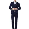 Mäns kostymer privat skräddarsydd 2023 Slim Fit Mens Solid Color Navy Bue Splicing Suit Wedding For Business