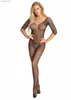 Sexig uppsättning mode Rhinestone Open Crotch Pantyhose Women Mesh Night Wear Tights Sexiga kvinnors svarta strumpor Body Suites Hosiery Jumpsuits T231104