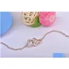 Pendentif Colliers Nouveau Rose Or Double Coeur Cristal Alliage Bracelet Drop Livraison Bijoux Colliers Pendentifs Dhsqb