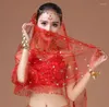 Scene Wear Belly Dance Head Garn Snow Flower Golden Pink Female Adult Performances #PS0109