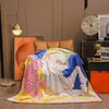 Tjockning Yellow H Horse Filt Designer Velvet Filtar Big Size Thick Home Soffa Filt Selling Big Size 150200