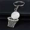 Keychains Creative Basketball en Net Shape Keychain Charms Lovers Gift Sports Souvenir Fashion Key Rings