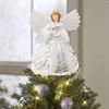 Decorazioni natalizie Topper per albero di angelo con luce natalizia 2D in acrilico, ornamento per feste