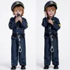 Cosplay Kids Boys Costume man Uniform Children Cop Fancy Dress Up Set Halloween Officer Cosplay Clothes 230403