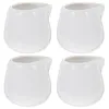 Dinnerware 4 Pcs Coffee Creamer Dispenser Individual Creamers Syrup Pitcher White Small Milk Liquid