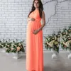 Moderskapsklänningar gravida kvinnor spets chiffong bröllopsklänning graviditet besättning hals ärmlösa klänningar moderskap po shoot pography prop kläder 230417