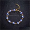 Ketting email Blue Evil Eye Charmakbanden voor vrouwen mannen Turkse gouden ketens verstelbare armband Bangle mode -sieraden in bk drop del dhx85