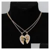 Pendant Necklaces Fashion Two Petals Heart Crystal Best Friend Necklace Good Friendship Pendant Wholsale 5906 Drop Delivery Jewelry Ne Dh38Y