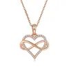 Catena da donna con ciondolo con diamante da 0,18 ct in oro 8 gioielli 925 ciondolo a cuore vuoto infinito in argento sterling con collana di moissanite vvs