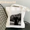 Boodschappentassen Robert Pattinson Standing Meme Print Cool Shopper Bag Black Women Fashion Shopper Shoulder Bags Tote Bag Drop Ship 230404