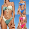 Momento de banho feminina Biquini sexy 2023 Mulheres maiôs fêmeas Micro Bikini Bandau Set Thong Brasilian Bathing Suits