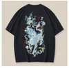 Fashion Clothing Men's Cotton T Shirt Woimen Letter Tees Heavy Industry Embroidery Phoenix Loose Size Clothes Youth Pure Cotton Half Sleeves M-4XL