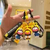 Chaços de chaveiro coreano de pato de pato lalafanfan com capacete amarelo pato figura pato boneca brinquedos fofos para crianças presentes