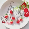 Keychains Simulation Strawberry Tomato Mobile Phone Chain Lanyard U Disk Key Ring Women Bag Anti-lost Pendant Birthday Gift