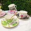 Tazze Piattini 1 Tazza Piatto Bone China Caffè Colazione In Ceramica Ragazza Bella Nicchia Retro Lusso Conveniente E Piattino Regalo