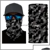 Máscaras de festa ao ar livre sem costura lenço mágico esqui camo meia máscara facial pescoço mais quente bandana turbante ciclismo gota entrega 2022 h dhudl