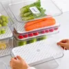 Bouteilles de stockage réfrigérateur réfrigérateur économiseur nourriture légumes frais fruits épices étagère bac conteneur organisateurs boîtes