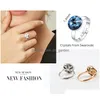 Para pierścieni kryształy palców z modnego okrągłego kamienia ryvoli dla kobiet elegancka imprezy biżuteria romantyczna dar upuść zależność dhgarden dhalg