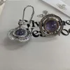 Desginer Viviene Westwoods Empress Dowager Full Diamond 3d Earth Planet Earrings Female Vivian Punk Purple Planet UFO Earrings High Edition