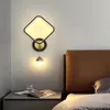 Wall Lamps Nordic Modern Crystal Marble Frosting Mirror For Bedroom Wireless Lamp Long Sconces Bunk Bed Lights