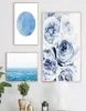 Nordic Poster Blauwe Oceaan Canvas Schilderij Bloem Muur Print Landschap Poster Moderne Foto Abstract Wall Art Schilderen Home Decor6100990