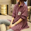 Women's Blouses Shirts Spring/Summer Korean Fashion Women's Long Sleeve Plain Pattern Shirt Fully Matched Casual Polo Loose Green Top S696 230404