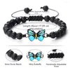 Strand Blue Butterfly Handmade Bracelet Bohemian Turquoise Agates Stone Beads Bangles For Women Men Charm Adjustable Wrist Jewelry