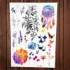 5 PC Temporary Tattoos Watercolor Blue Unicorn Horse Temporary Tattoo Stickers Women Men Bdoy Art Arm Legs Fake Flash Water Transfer Tattoo ALZ-128 Z0403