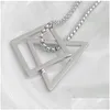 Hänge halsband Hip Hop Titanium bara långt hänge halsband geometriska triangel fyrkantiga halsdekoration trendiga coola smycken droppe Deliv DHQF6