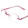 Solglasögon Rimless Reading Glasses Women With Clear Frame Fashion 2023 1 1.5 2 2.5 3