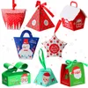 Noel Süslemeleri Pencere Gıda Sınıfı Pişirme Kartı Kutusu ile Kurabiye Kutuları Beyaz Karton Hediye Hamurları için Kullanım Cupcakes Candy Tatil AMUOD